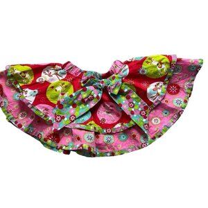 Jelly the Pug Colorful Reindeer Christmas Holiday Skirt Size 24 Months